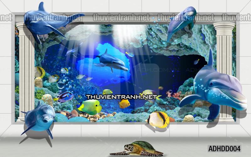 Tranh 3D cảnh dưới đáy Đại Dương xanh, tranh dán tường trang trí sinh vật Biển - Kết quả tìm kiếm tranh tường