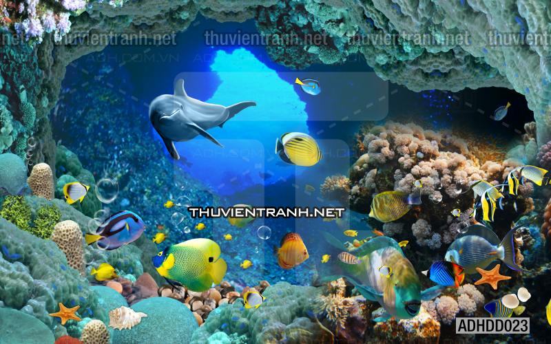 Tranh 3D cảnh dưới đáy Đại Dương xanh, tranh dán tường trang trí sinh vật Biển - Kết quả tìm kiếm tranh tường