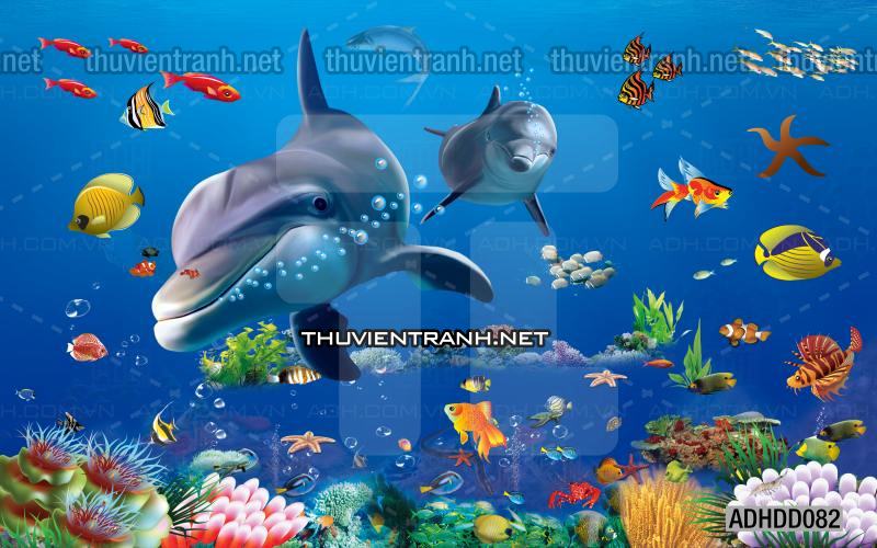 Tranh 3D cảnh dưới đáy Đại Dương xanh, tranh dán tường trang trí sinh vật Biển - Kết quả tìm kiếm tranh tường