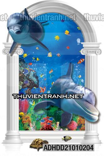 Tranh 3D cảnh dưới đáy Đại Dương xanh, tranh dán tường trang trí sinh vật Biển - Kết quả tìm kiếm tranh tường