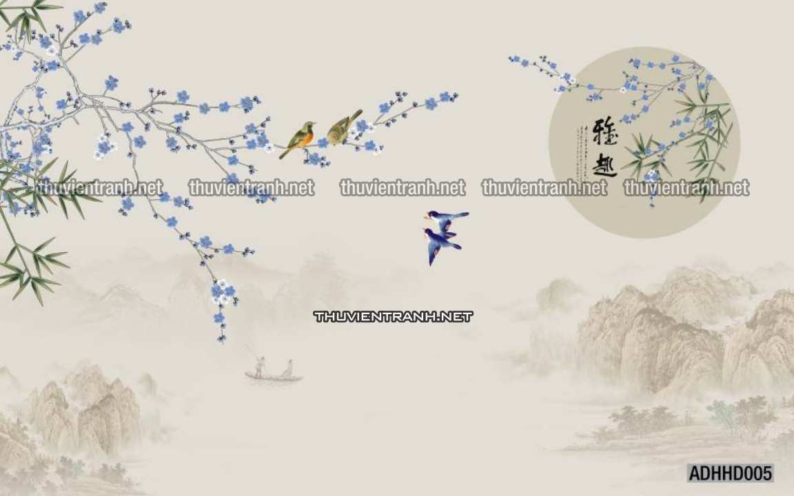 Hoa Đào, Hoa Mộc Lan, phong cách trang trí Chinoiserier, Tranh vẽ hoa Trung Quốc - Kết quả tìm kiếm tranh tường