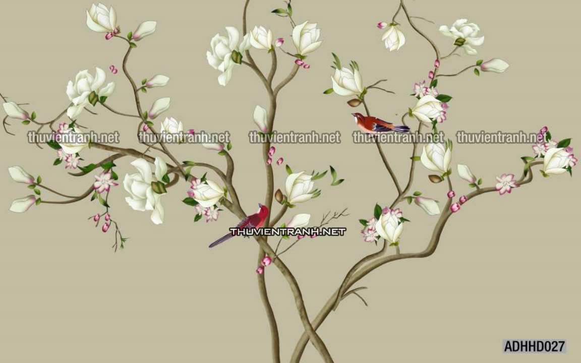 Hoa Đào, Hoa Mộc Lan, phong cách trang trí Chinoiserier, Tranh vẽ hoa Trung Quốc - Kết quả tìm kiếm tranh tường