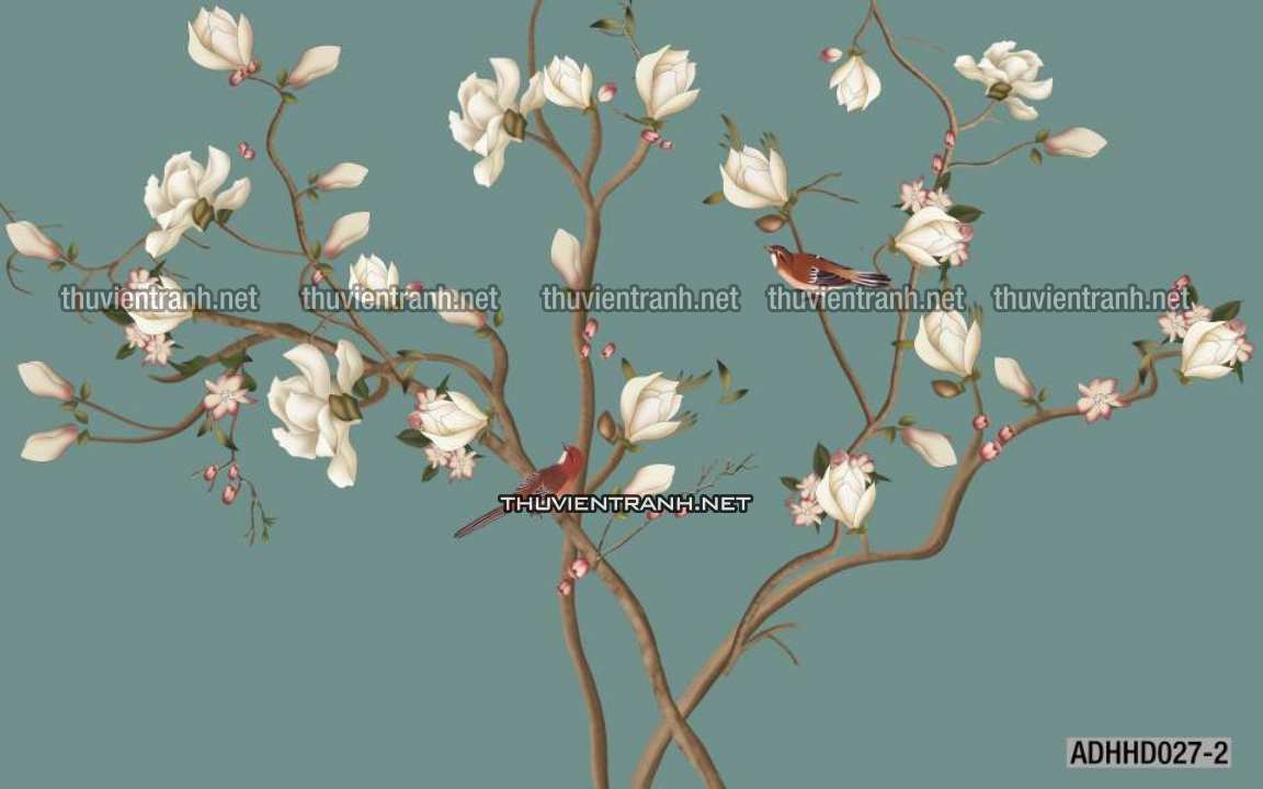 Hoa Đào, Hoa Mộc Lan, phong cách trang trí Chinoiserier, Tranh vẽ hoa Trung Quốc - Kết quả tìm kiếm tranh tường