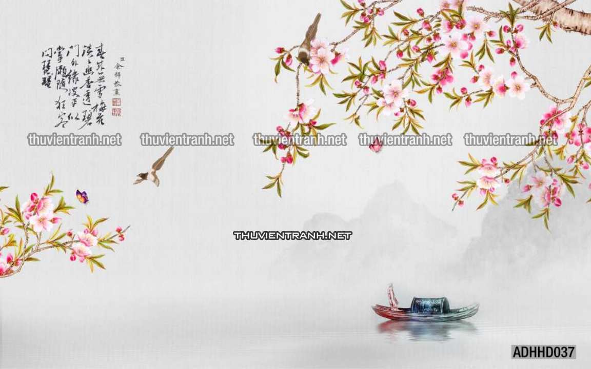 Hoa Đào, Hoa Mộc Lan, phong cách trang trí Chinoiserier, Tranh vẽ hoa Trung Quốc - Kết quả tìm kiếm tranh tường