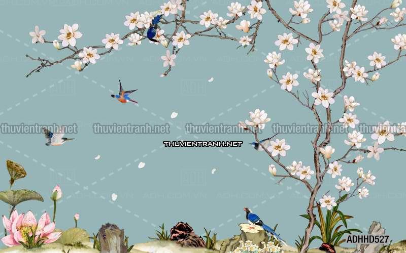 Hoa Đào, Hoa Mộc Lan, phong cách trang trí Chinoiserier, Tranh vẽ hoa Trung Quốc - Kết quả tìm kiếm tranh tường