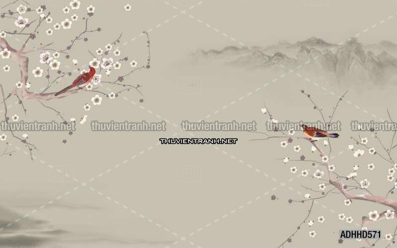 Hoa Đào, Hoa Mộc Lan, phong cách trang trí Chinoiserier, Tranh vẽ hoa Trung Quốc - Kết quả tìm kiếm tranh tường