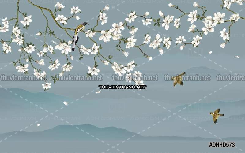 Hoa Đào, Hoa Mộc Lan, phong cách trang trí Chinoiserier, Tranh vẽ hoa Trung Quốc - Kết quả tìm kiếm tranh tường