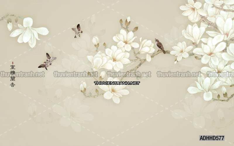 Hoa Đào, Hoa Mộc Lan, phong cách trang trí Chinoiserier, Tranh vẽ hoa Trung Quốc - Kết quả tìm kiếm tranh tường