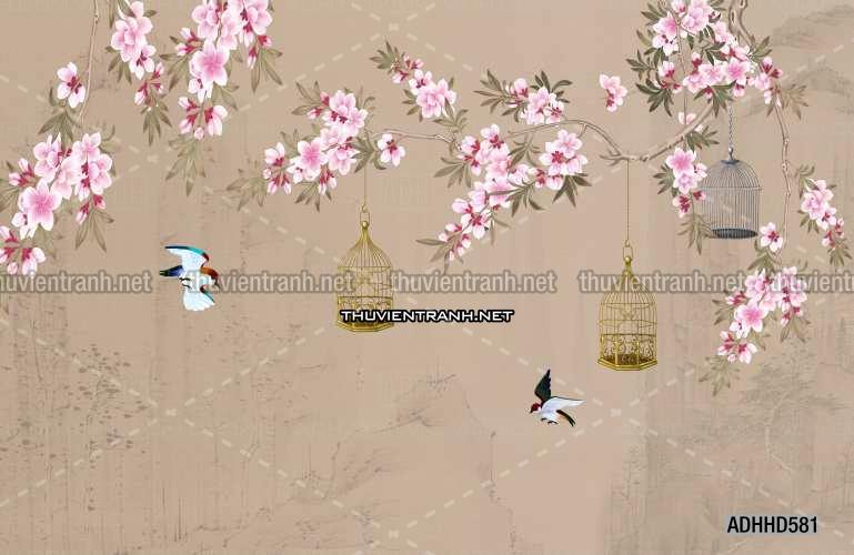 Hoa Đào, Hoa Mộc Lan, phong cách trang trí Chinoiserier, Tranh vẽ hoa Trung Quốc - Kết quả tìm kiếm tranh tường
