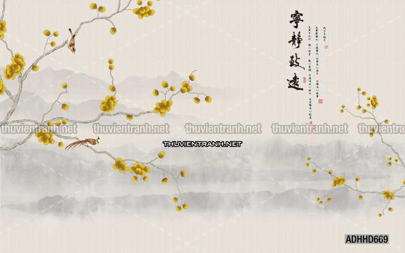 Hoa Đào, Hoa Mộc Lan, phong cách trang trí Chinoiserier, Tranh vẽ hoa Trung Quốc - Kết quả tìm kiếm tranh tường