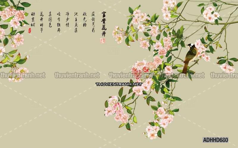 Hoa Đào, Hoa Mộc Lan, phong cách trang trí Chinoiserier, Tranh vẽ hoa Trung Quốc - Kết quả tìm kiếm tranh tường