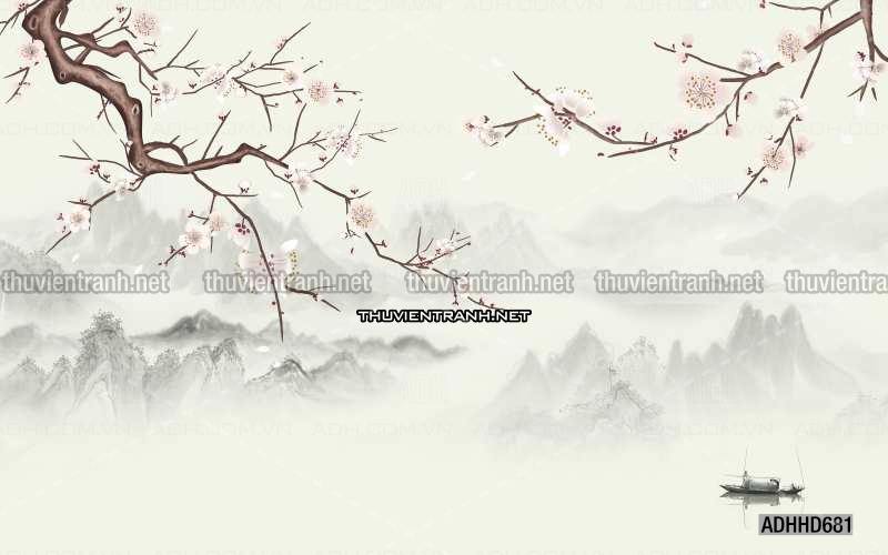 Hoa Đào, Hoa Mộc Lan, phong cách trang trí Chinoiserier, Tranh vẽ hoa Trung Quốc - Kết quả tìm kiếm tranh tường