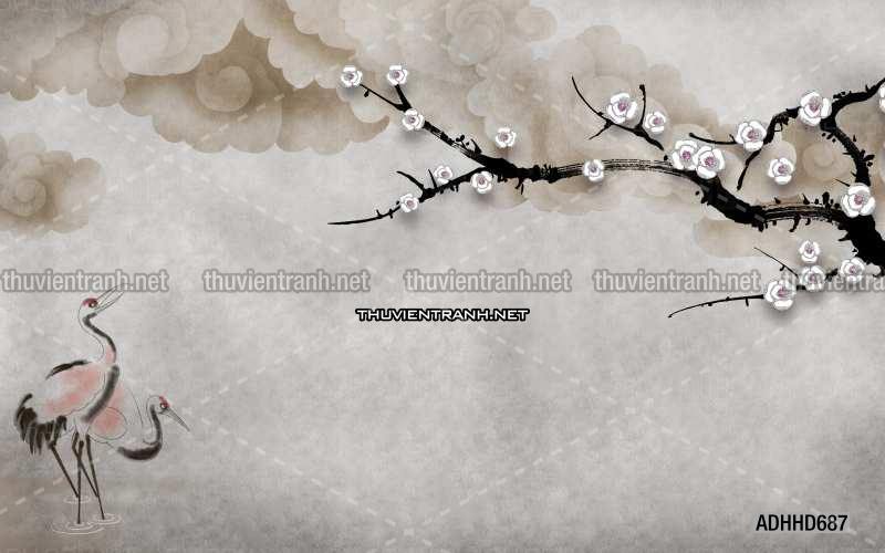 Hoa Đào, Hoa Mộc Lan, phong cách trang trí Chinoiserier, Tranh vẽ hoa Trung Quốc - Kết quả tìm kiếm tranh tường