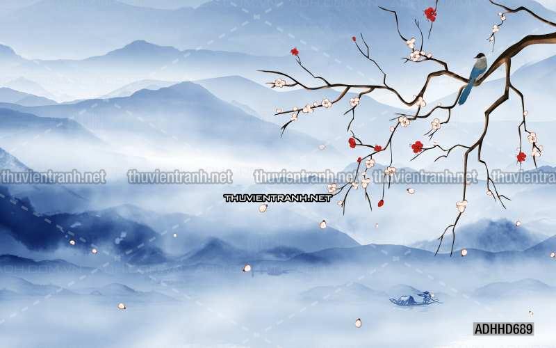 Hoa Đào, Hoa Mộc Lan, phong cách trang trí Chinoiserier, Tranh vẽ hoa Trung Quốc - Kết quả tìm kiếm tranh tường