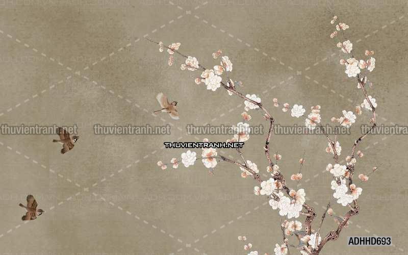 Hoa Đào, Hoa Mộc Lan, phong cách trang trí Chinoiserier, Tranh vẽ hoa Trung Quốc - Kết quả tìm kiếm tranh tường