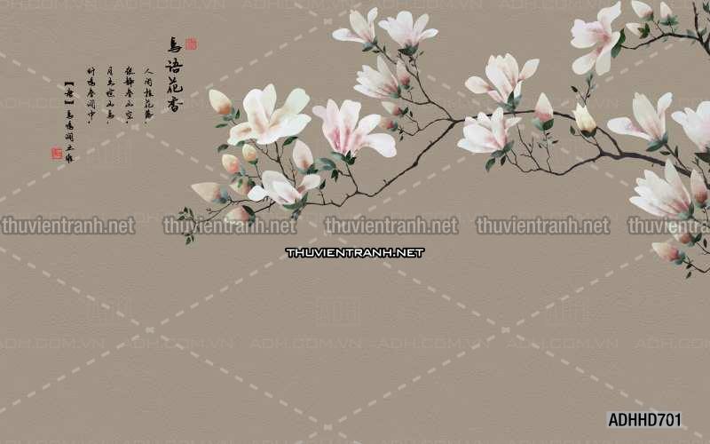 Hoa Đào, Hoa Mộc Lan, phong cách trang trí Chinoiserier, Tranh vẽ hoa Trung Quốc - Kết quả tìm kiếm tranh tường