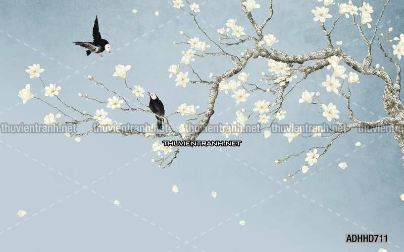Hoa Đào, Hoa Mộc Lan, phong cách trang trí Chinoiserier, Tranh vẽ hoa Trung Quốc - Kết quả tìm kiếm tranh tường