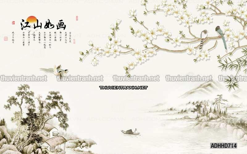 Hoa Đào, Hoa Mộc Lan, phong cách trang trí Chinoiserier, Tranh vẽ hoa Trung Quốc - Kết quả tìm kiếm tranh tường
