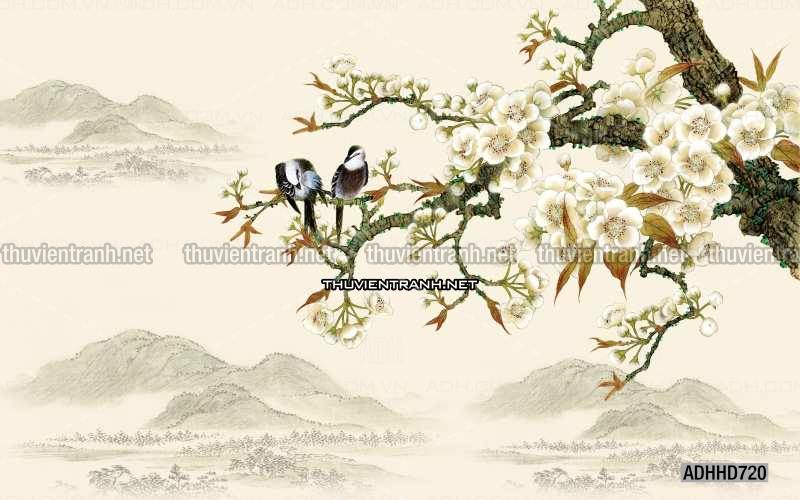 Hoa Đào, Hoa Mộc Lan, phong cách trang trí Chinoiserier, Tranh vẽ hoa Trung Quốc - Kết quả tìm kiếm tranh tường