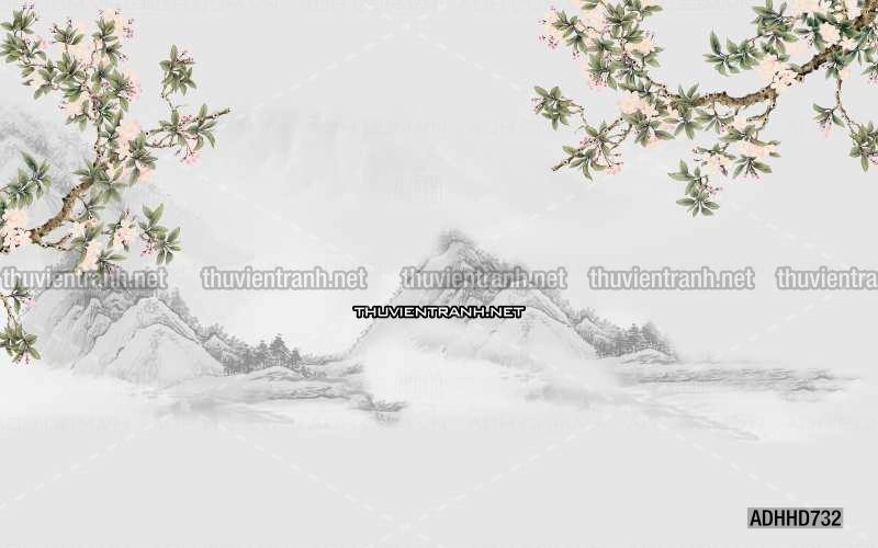 Hoa Đào, Hoa Mộc Lan, phong cách trang trí Chinoiserier, Tranh vẽ hoa Trung Quốc - Kết quả tìm kiếm tranh tường