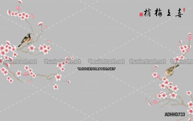 Hoa Đào, Hoa Mộc Lan, phong cách trang trí Chinoiserier, Tranh vẽ hoa Trung Quốc - Kết quả tìm kiếm tranh tường