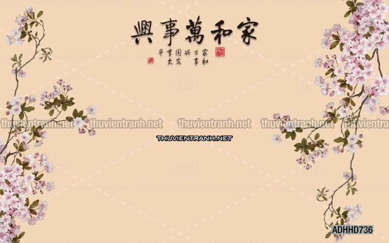 Hoa Đào, Hoa Mộc Lan, phong cách trang trí Chinoiserier, Tranh vẽ hoa Trung Quốc - Kết quả tìm kiếm tranh tường