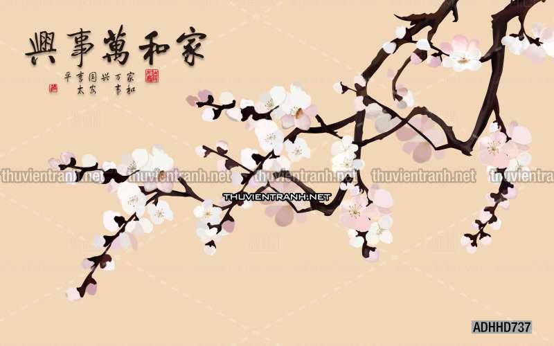 Hoa Đào, Hoa Mộc Lan, phong cách trang trí Chinoiserier, Tranh vẽ hoa Trung Quốc - Kết quả tìm kiếm tranh tường