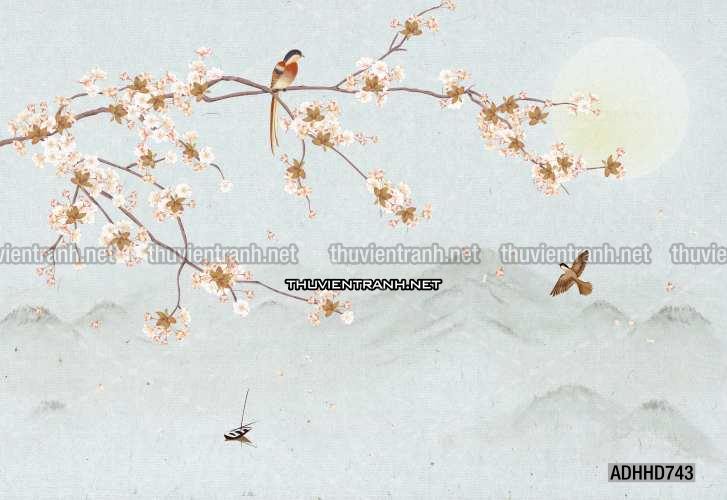Hoa Đào, Hoa Mộc Lan, phong cách trang trí Chinoiserier, Tranh vẽ hoa Trung Quốc - Kết quả tìm kiếm tranh tường