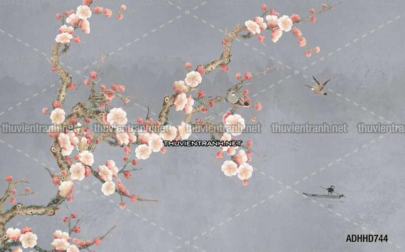 Hoa Đào, Hoa Mộc Lan, phong cách trang trí Chinoiserier, Tranh vẽ hoa Trung Quốc - Kết quả tìm kiếm tranh tường
