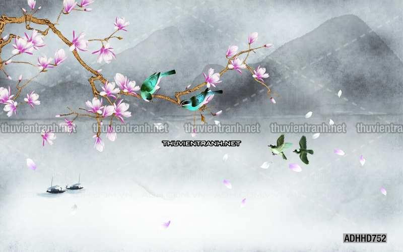 Hoa Đào, Hoa Mộc Lan, phong cách trang trí Chinoiserier, Tranh vẽ hoa Trung Quốc - Kết quả tìm kiếm tranh tường