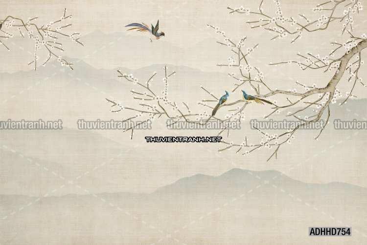 Hoa Đào, Hoa Mộc Lan, phong cách trang trí Chinoiserier, Tranh vẽ hoa Trung Quốc - Kết quả tìm kiếm tranh tường