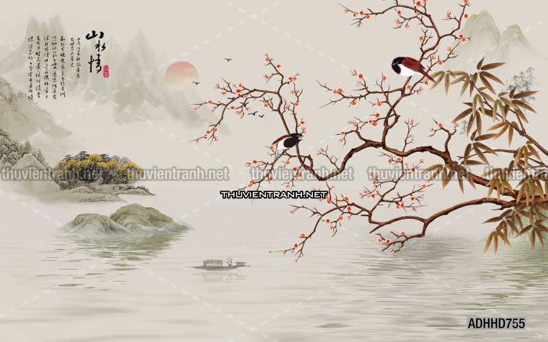 Hoa Đào, Hoa Mộc Lan, phong cách trang trí Chinoiserier, Tranh vẽ hoa Trung Quốc - Kết quả tìm kiếm tranh tường