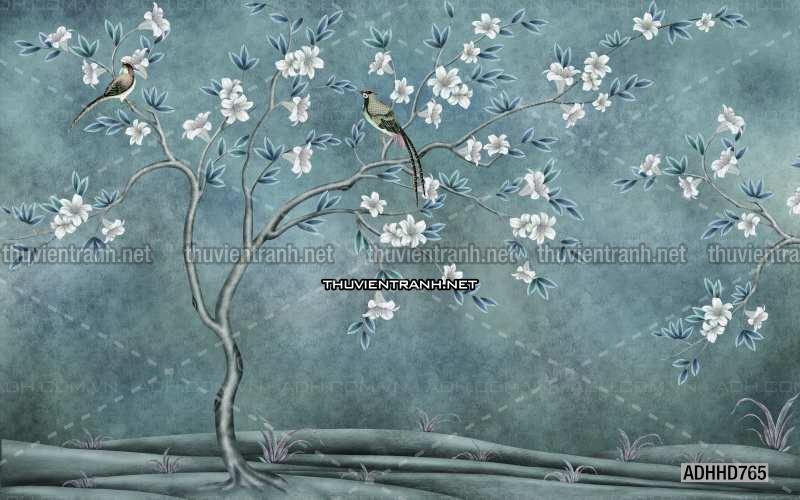 Hoa Đào, Hoa Mộc Lan, phong cách trang trí Chinoiserier, Tranh vẽ hoa Trung Quốc - Kết quả tìm kiếm tranh tường