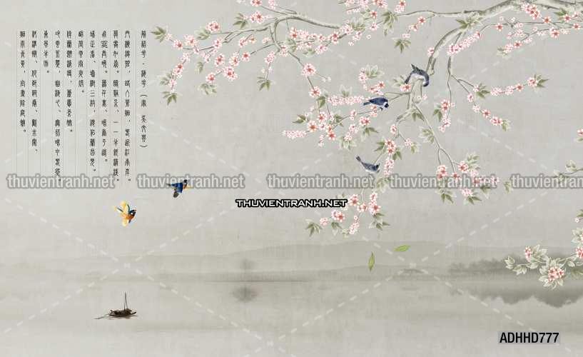 Hoa Đào, Hoa Mộc Lan, phong cách trang trí Chinoiserier, Tranh vẽ hoa Trung Quốc - Kết quả tìm kiếm tranh tường