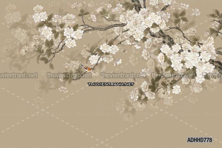 Hoa Đào, Hoa Mộc Lan, phong cách trang trí Chinoiserier, Tranh vẽ hoa Trung Quốc - Kết quả tìm kiếm tranh tường