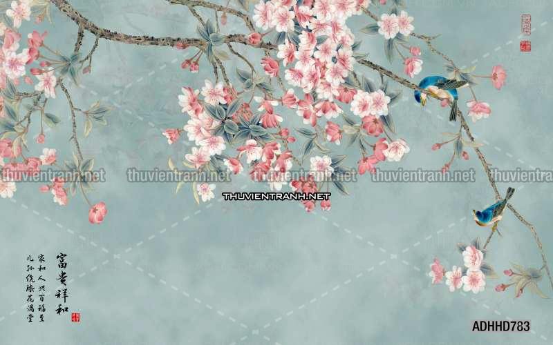 Hoa Đào, Hoa Mộc Lan, phong cách trang trí Chinoiserier, Tranh vẽ hoa Trung Quốc - Kết quả tìm kiếm tranh tường