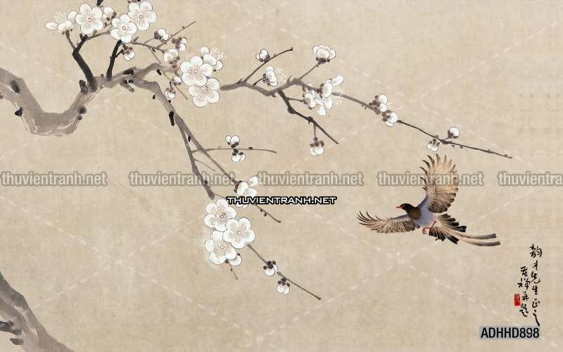 Hoa Đào, Hoa Mộc Lan, phong cách trang trí Chinoiserier, Tranh vẽ hoa Trung Quốc - Kết quả tìm kiếm tranh tường