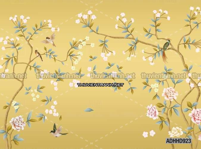 Hoa Đào, Hoa Mộc Lan, phong cách trang trí Chinoiserier, Tranh vẽ hoa Trung Quốc - Kết quả tìm kiếm tranh tường