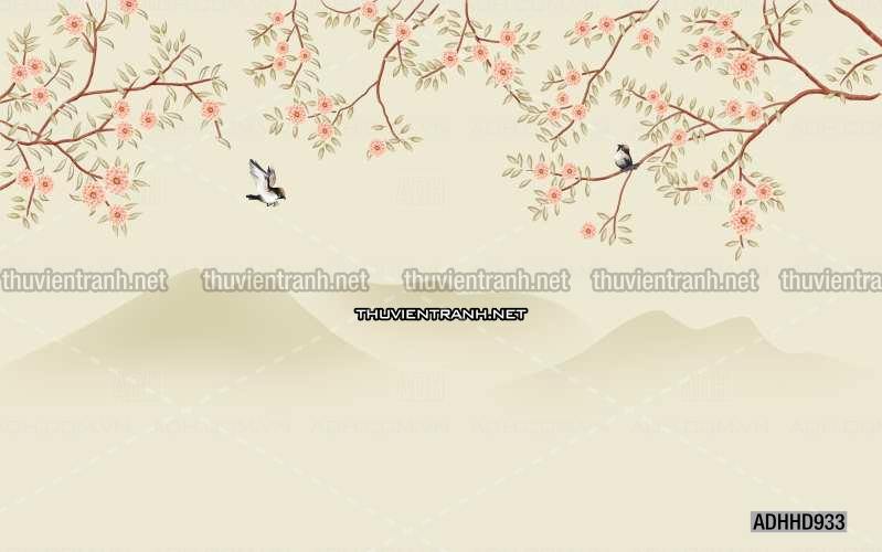 Hoa Đào, Hoa Mộc Lan, phong cách trang trí Chinoiserier, Tranh vẽ hoa Trung Quốc - Kết quả tìm kiếm tranh tường