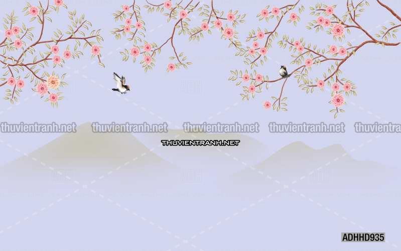 Hoa Đào, Hoa Mộc Lan, phong cách trang trí Chinoiserier, Tranh vẽ hoa Trung Quốc - Kết quả tìm kiếm tranh tường