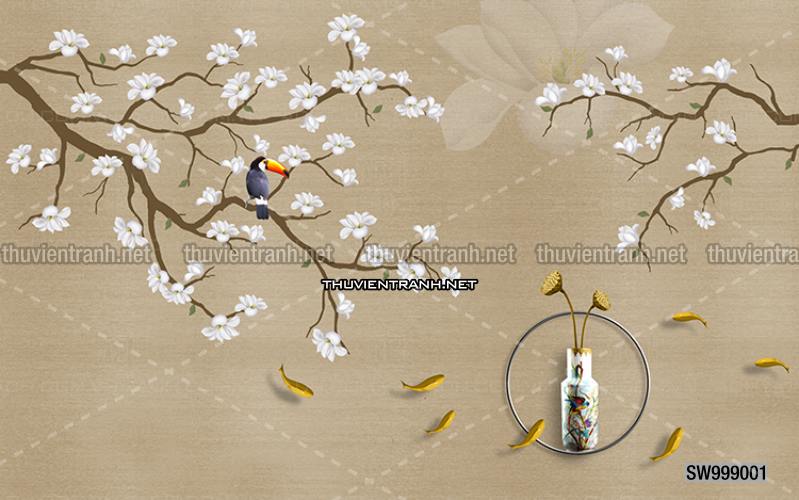 Hoa Đào, Hoa Mộc Lan, phong cách trang trí Chinoiserier, Tranh vẽ hoa Trung Quốc - Kết quả tìm kiếm tranh tường