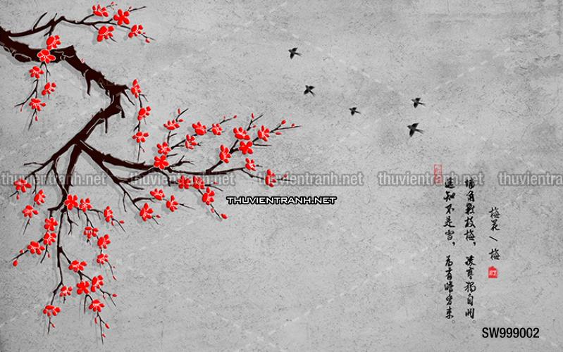 Hoa Đào, Hoa Mộc Lan, phong cách trang trí Chinoiserier, Tranh vẽ hoa Trung Quốc - Kết quả tìm kiếm tranh tường