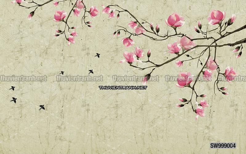 Hoa Đào, Hoa Mộc Lan, phong cách trang trí Chinoiserier, Tranh vẽ hoa Trung Quốc - Kết quả tìm kiếm tranh tường