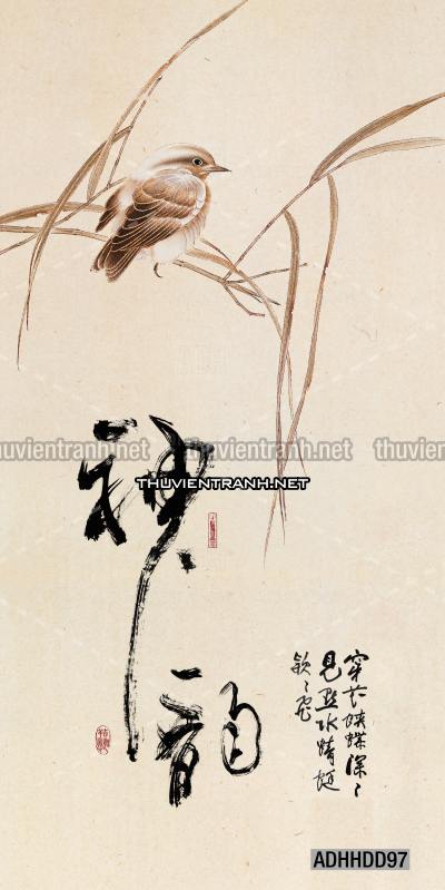  Hoa khổ đứng, hoa đào, hoa mộc lan trang trí (Phong cách Chinoiserier) - Tranh tường chất lượng cao