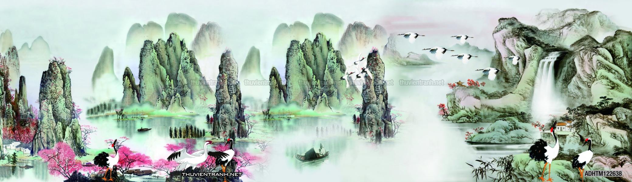 Tranh trang trí, tranh vẽ phong Cách Thủy mặc - Tranh tường chất lượng cao