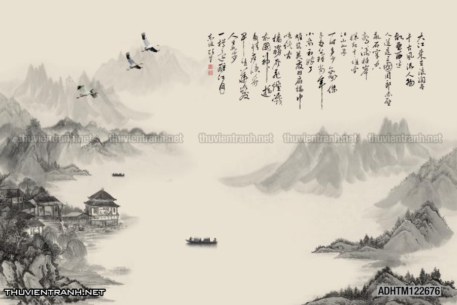 Tranh trang trí, tranh vẽ phong Cách Thủy mặc - Tranh tường chất lượng cao