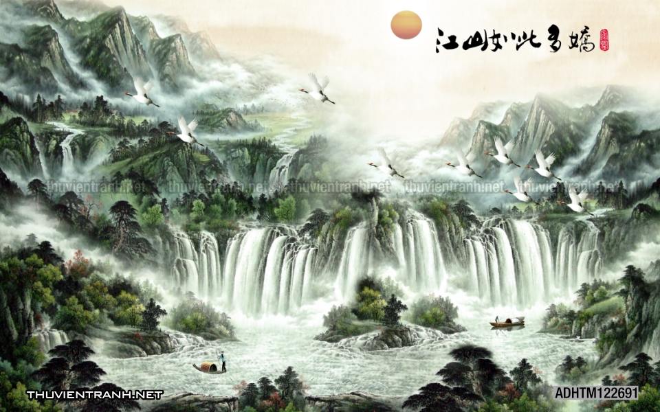 Tranh trang trí, tranh vẽ phong Cách Thủy mặc - Tranh tường chất lượng cao