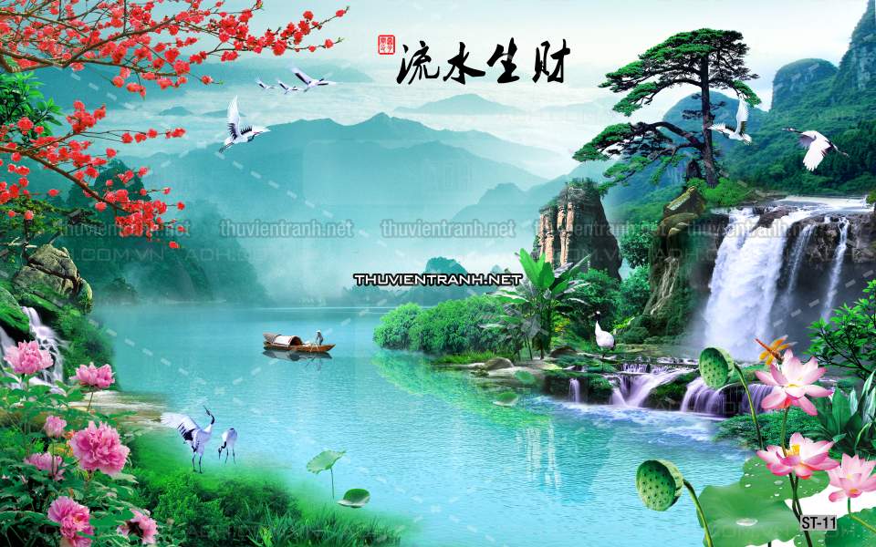 TRANH SƠN THỦY HỮU TÌNH, TRANH PHONG CẢNH SÔNG NÚI, TRUNG QUỐC - Tranh tường chất lượng cao