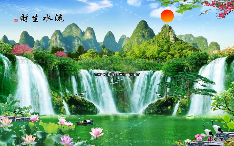 TRANH SƠN THỦY HỮU TÌNH, TRANH PHONG CẢNH SÔNG NÚI, TRUNG QUỐC - Tranh tường chất lượng cao