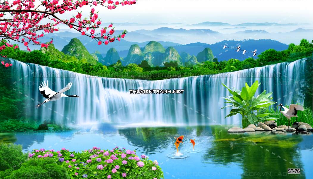 TRANH SƠN THỦY HỮU TÌNH, TRANH PHONG CẢNH SÔNG NÚI, TRUNG QUỐC - Tranh tường chất lượng cao